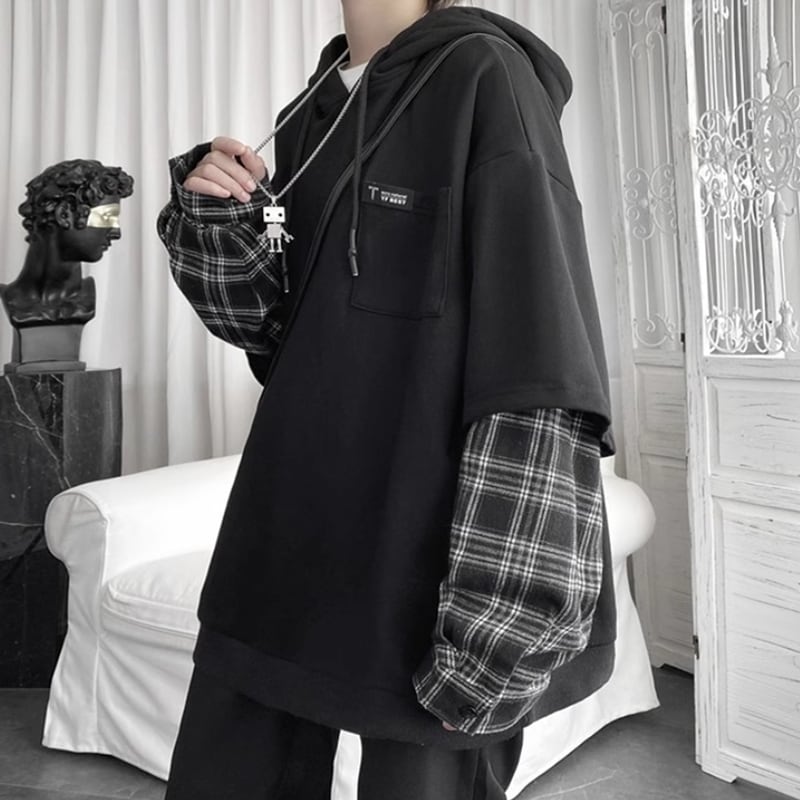 Layered style hoodie HL2189