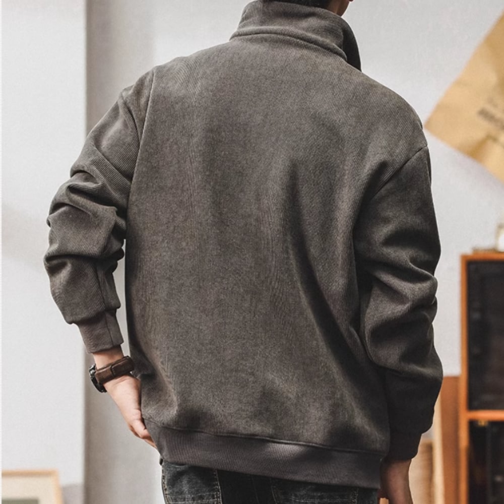 Half zip corduroy tops HL2280