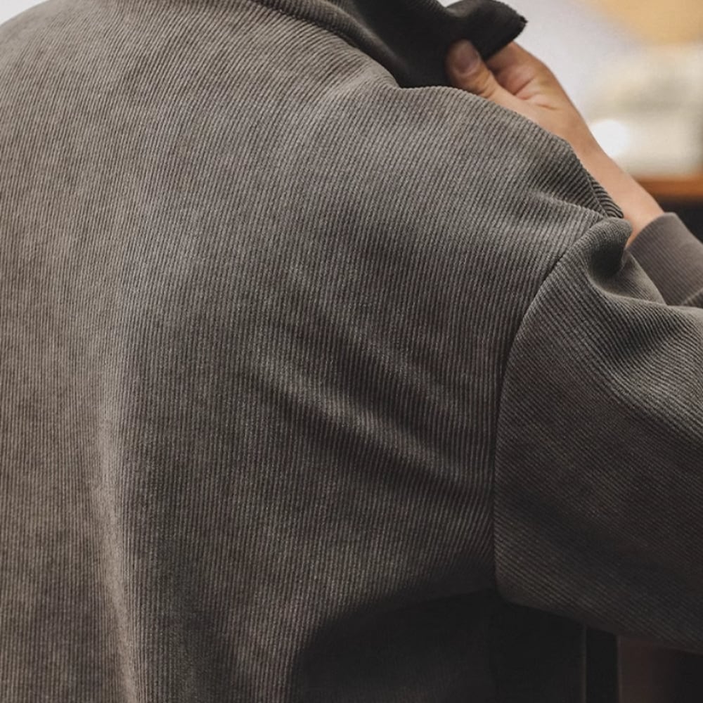 Half zip corduroy tops HL2280