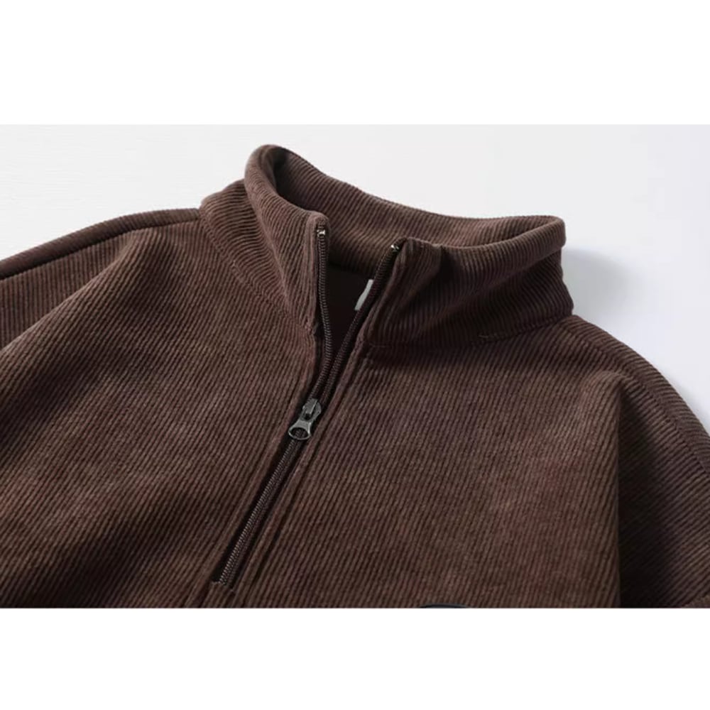 Half zip corduroy tops HL2280