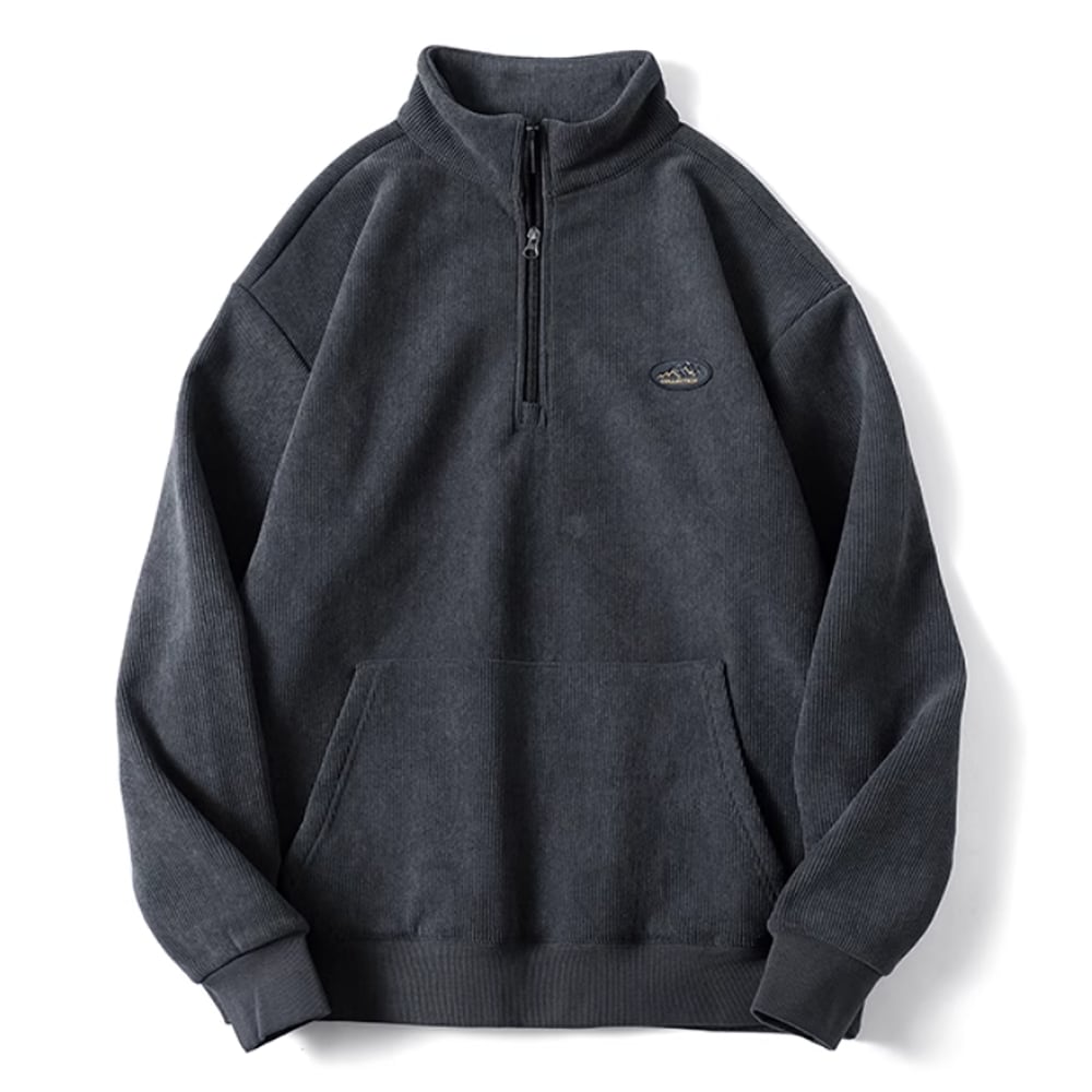 Half zip corduroy tops HL2280