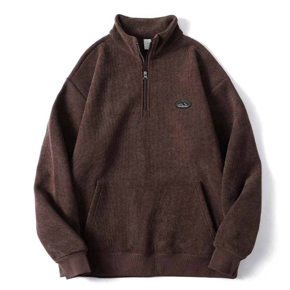 Half zip corduroy tops HL2280
