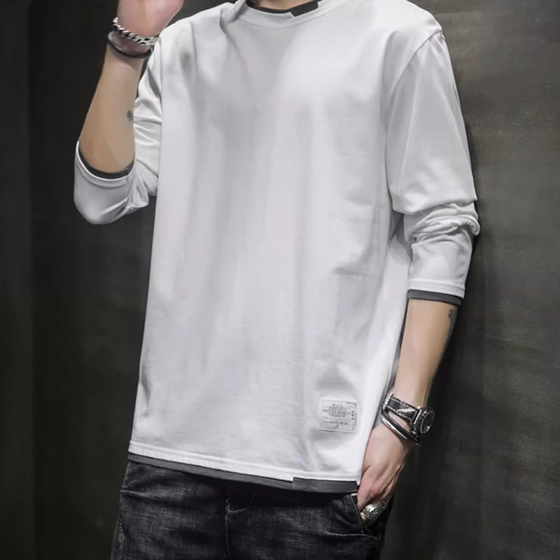 Round neck basic long sleeve T-shirt HL2179