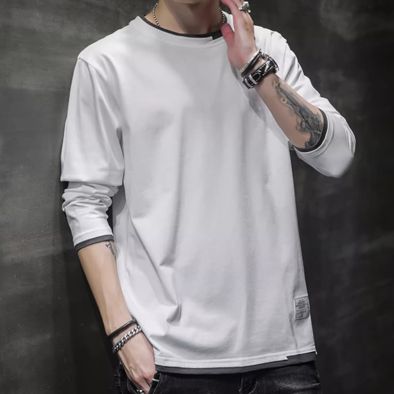 Round neck basic long sleeve T-shirt HL2179