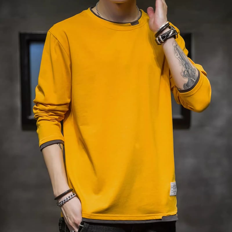 Round neck basic long sleeve T-shirt HL2179