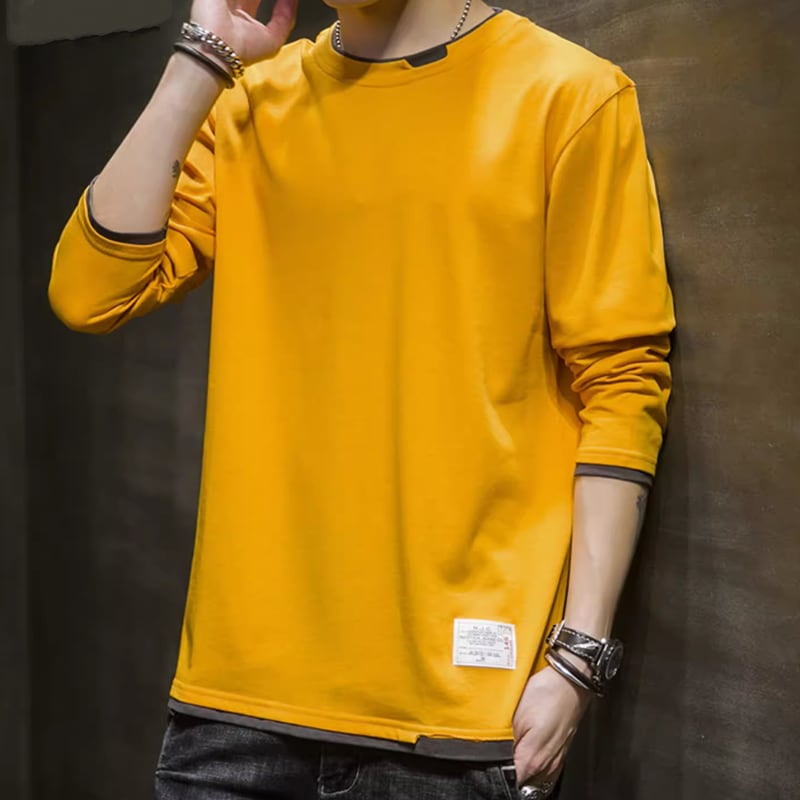 Round neck basic long sleeve T-shirt HL2179