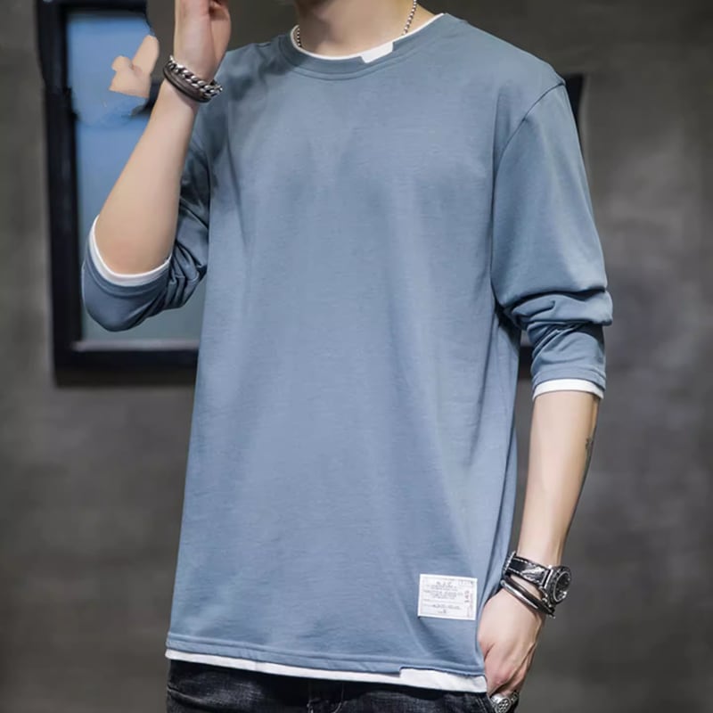 Round neck basic long sleeve T-shirt HL2179