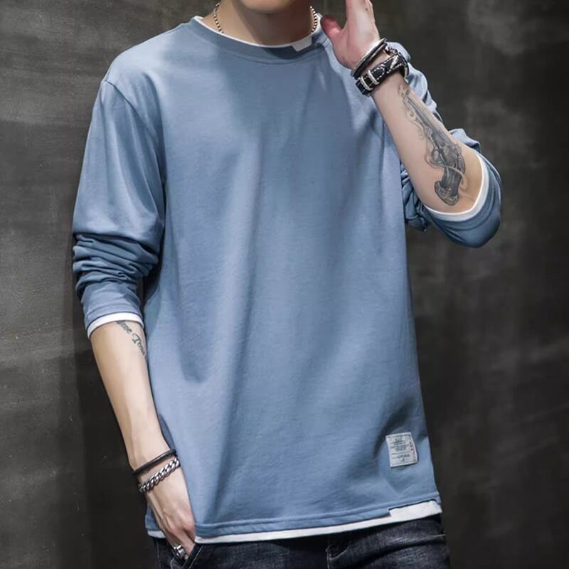 Round neck basic long sleeve T-shirt HL2179