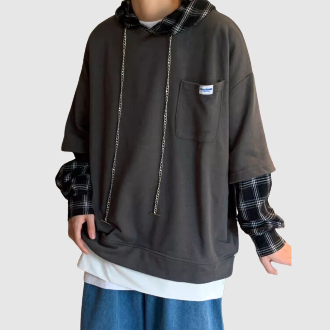 Faux layered hoodie HL2188