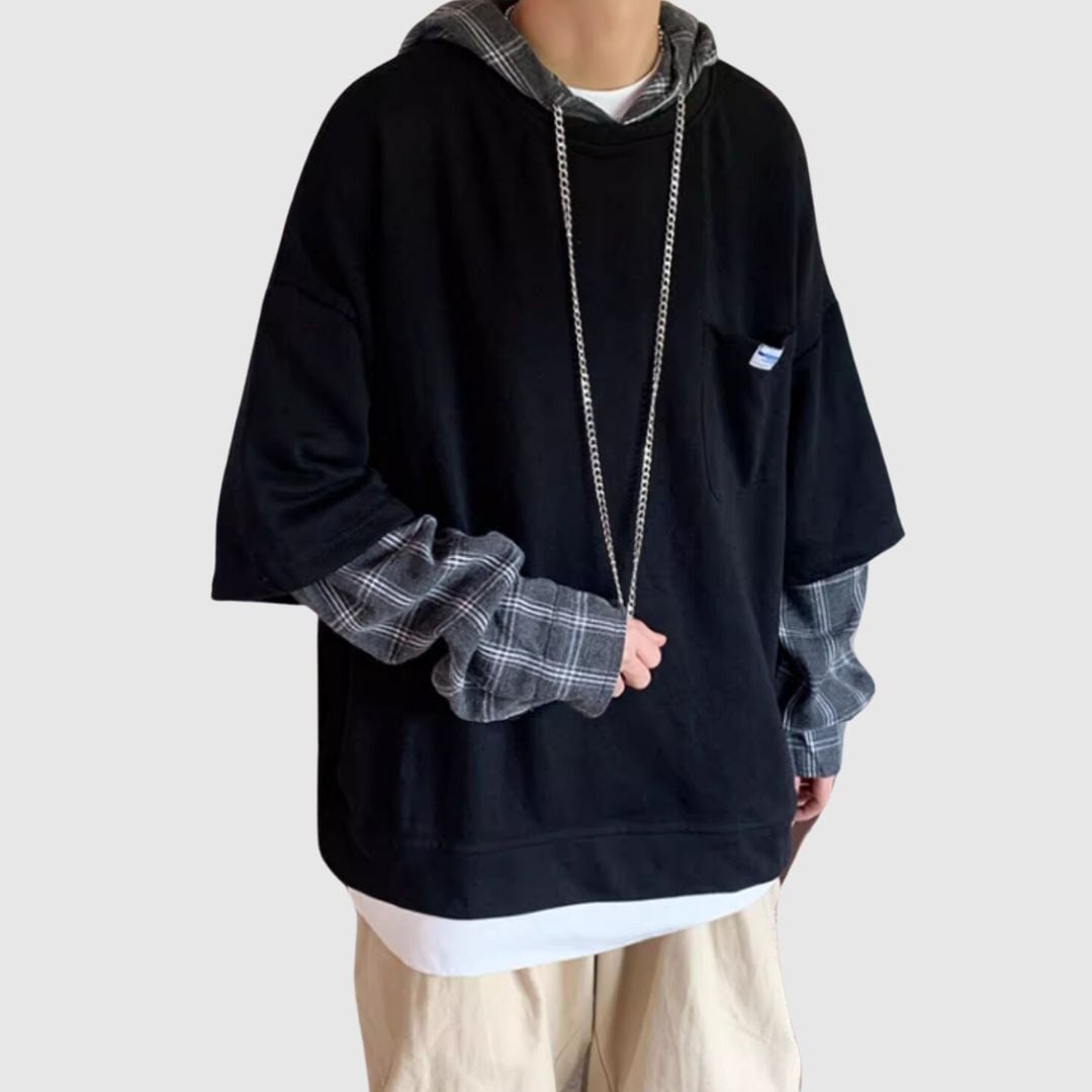 Faux layered hoodie HL2188