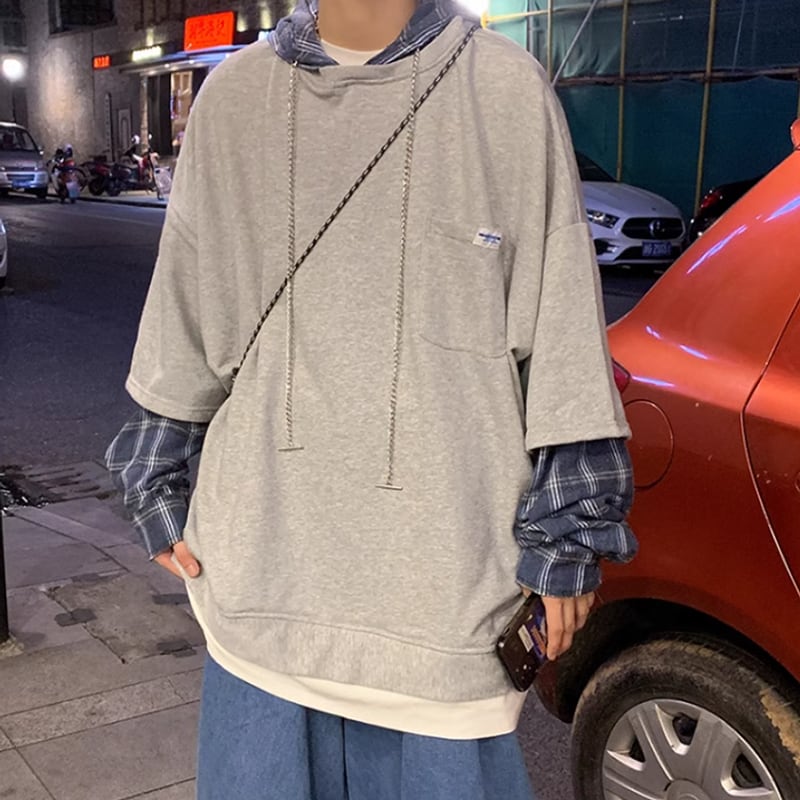 Faux layered hoodie HL2188