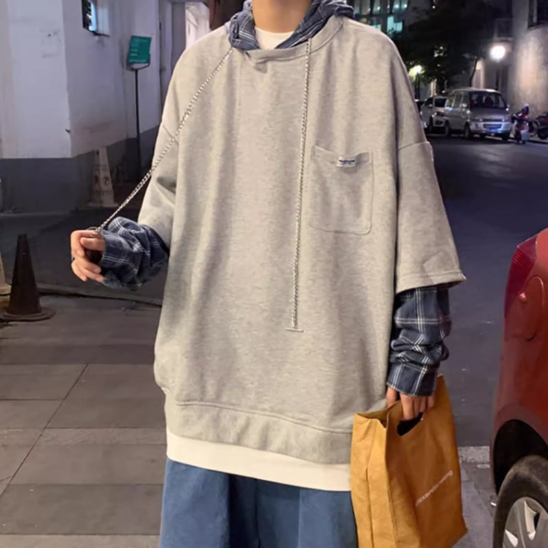 Faux layered hoodie HL2188