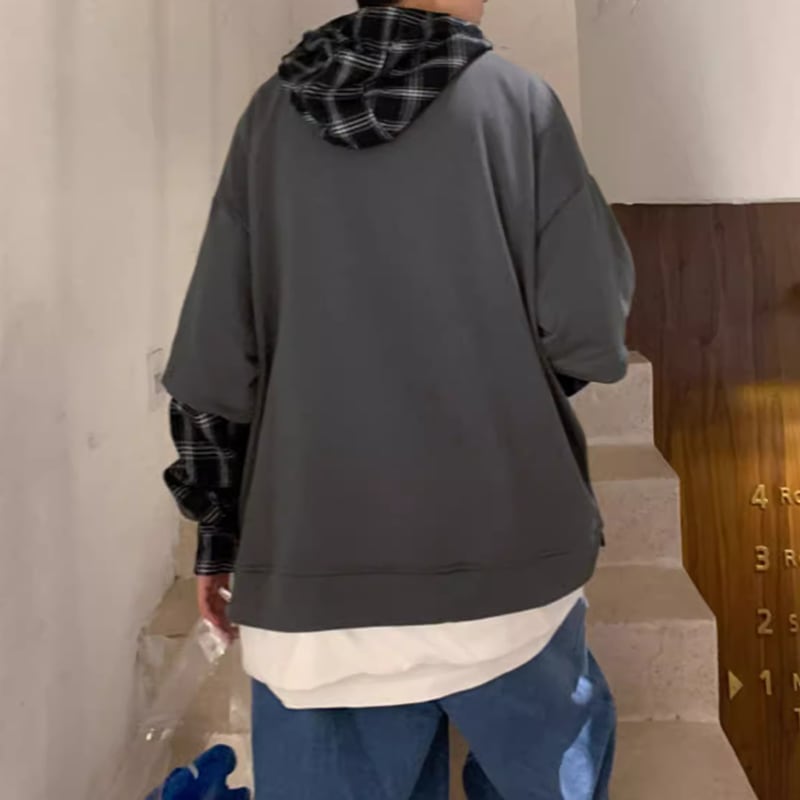 Faux layered hoodie HL2188