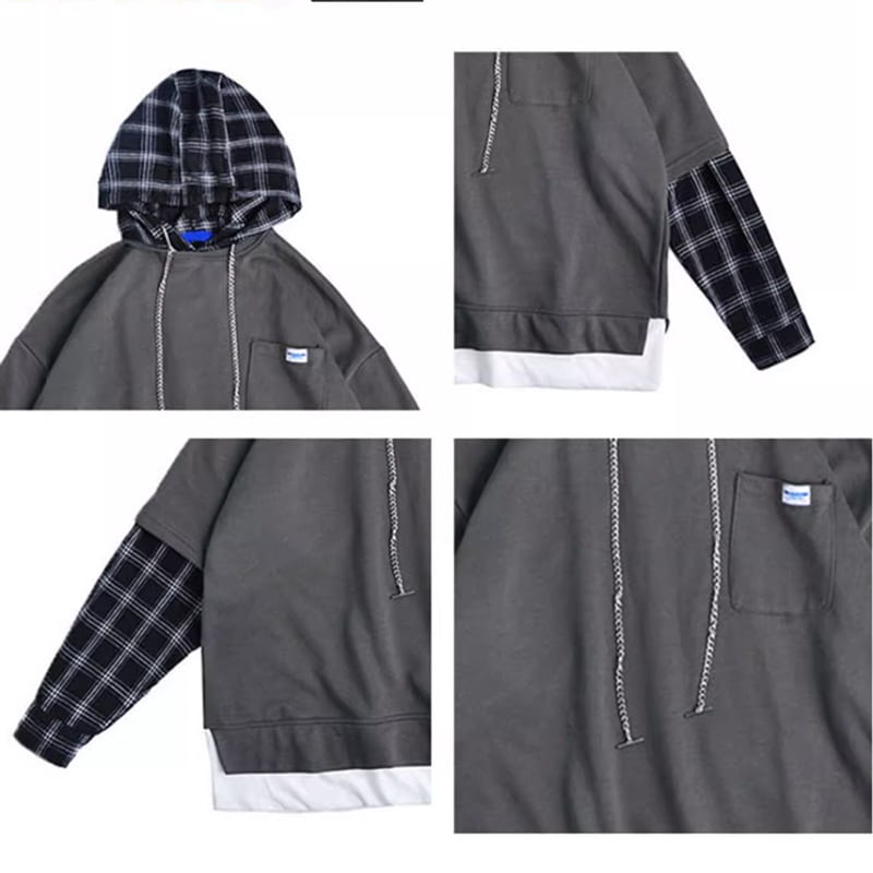 Faux layered hoodie HL2188