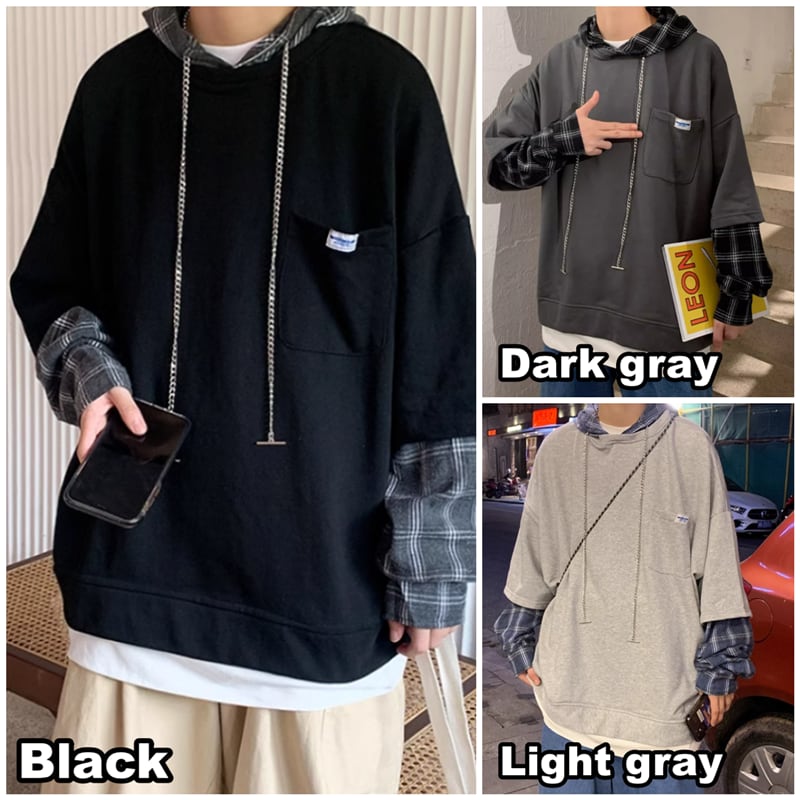 Faux layered hoodie HL2188