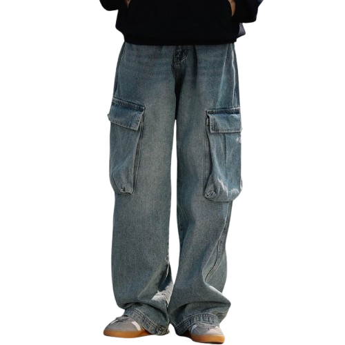 Multi-pocket denim jeans HL2194