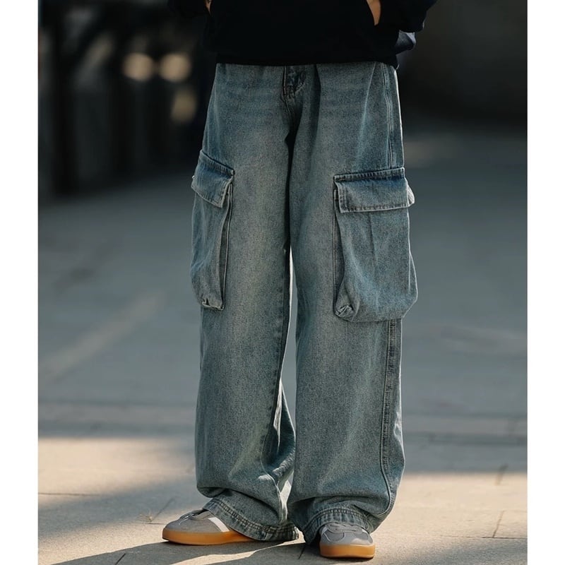 Multi-pocket denim jeans HL2194