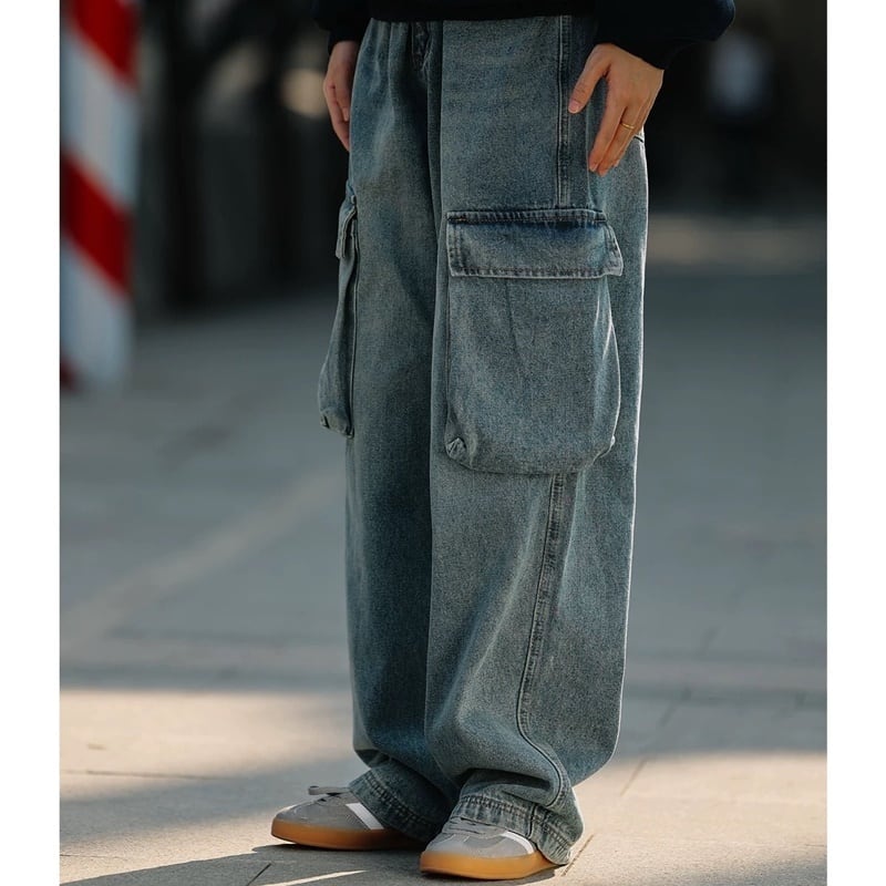 Multi-pocket denim jeans HL2194