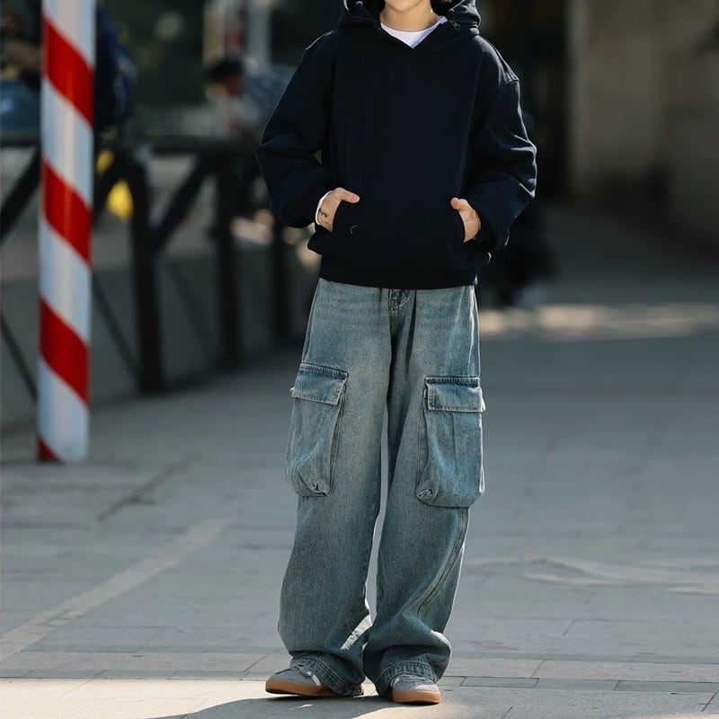 Multi-pocket denim jeans HL2194
