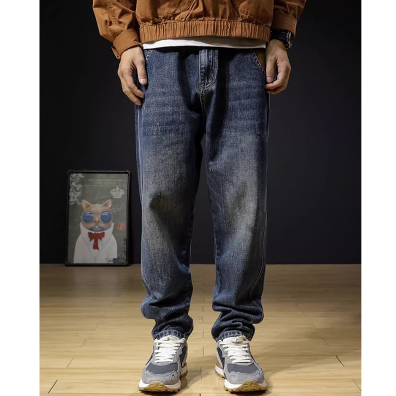 Loose straight denim jeans HL2249
