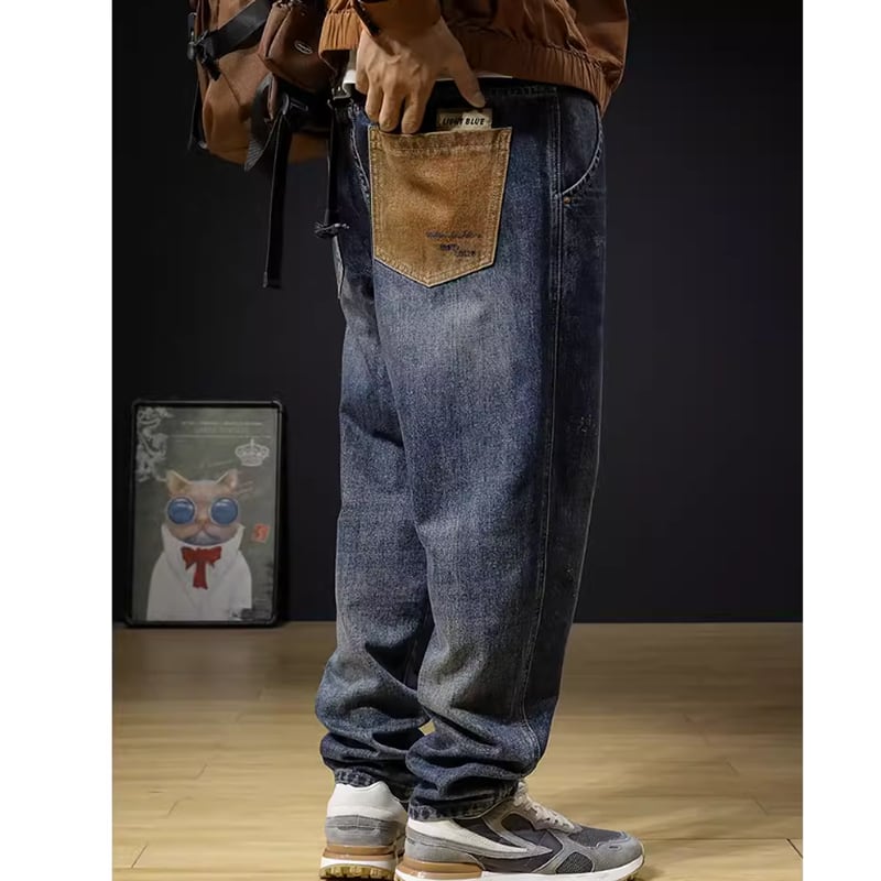 Loose straight denim jeans HL2249