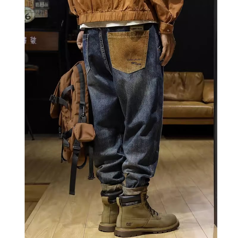 Loose straight denim jeans HL2249