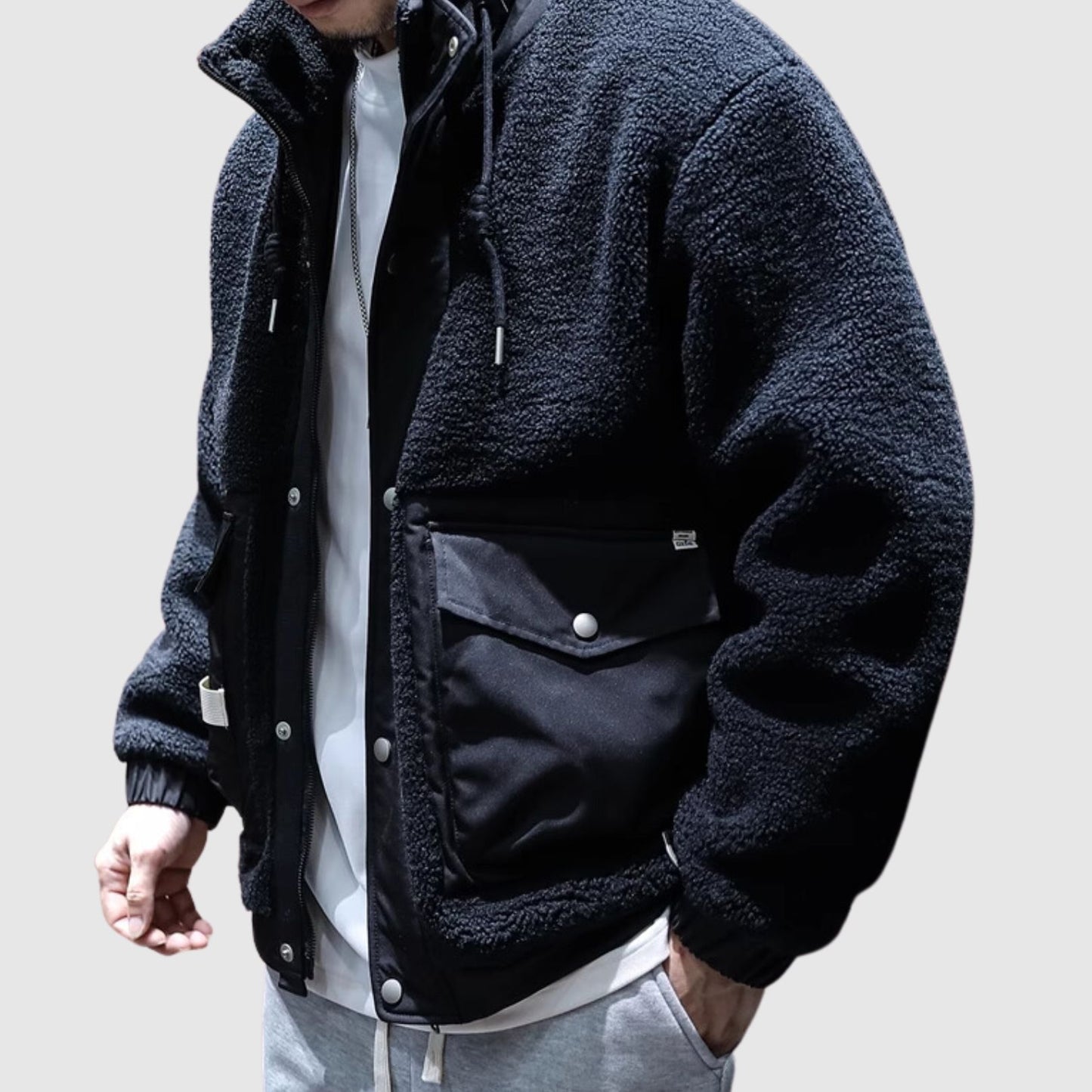 Stand collar boa jacket HL1873