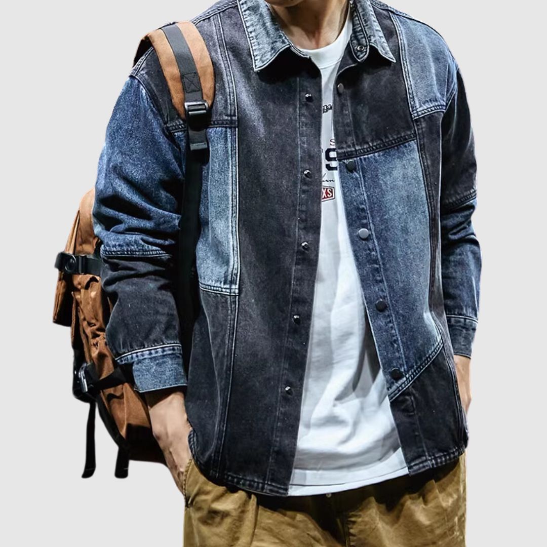 Patchwork Denim Shirt HL1940