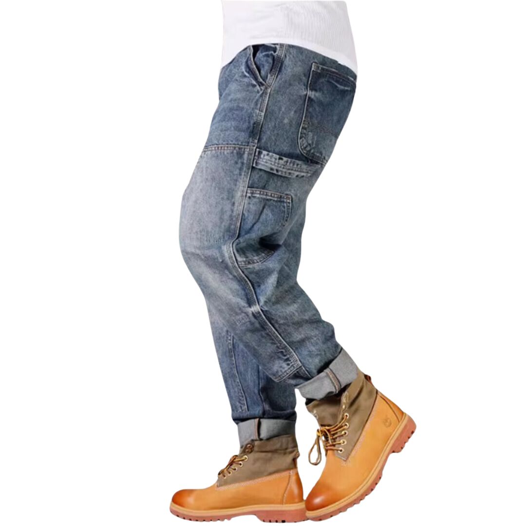 Washed Denim Straight Jeans HL1970
