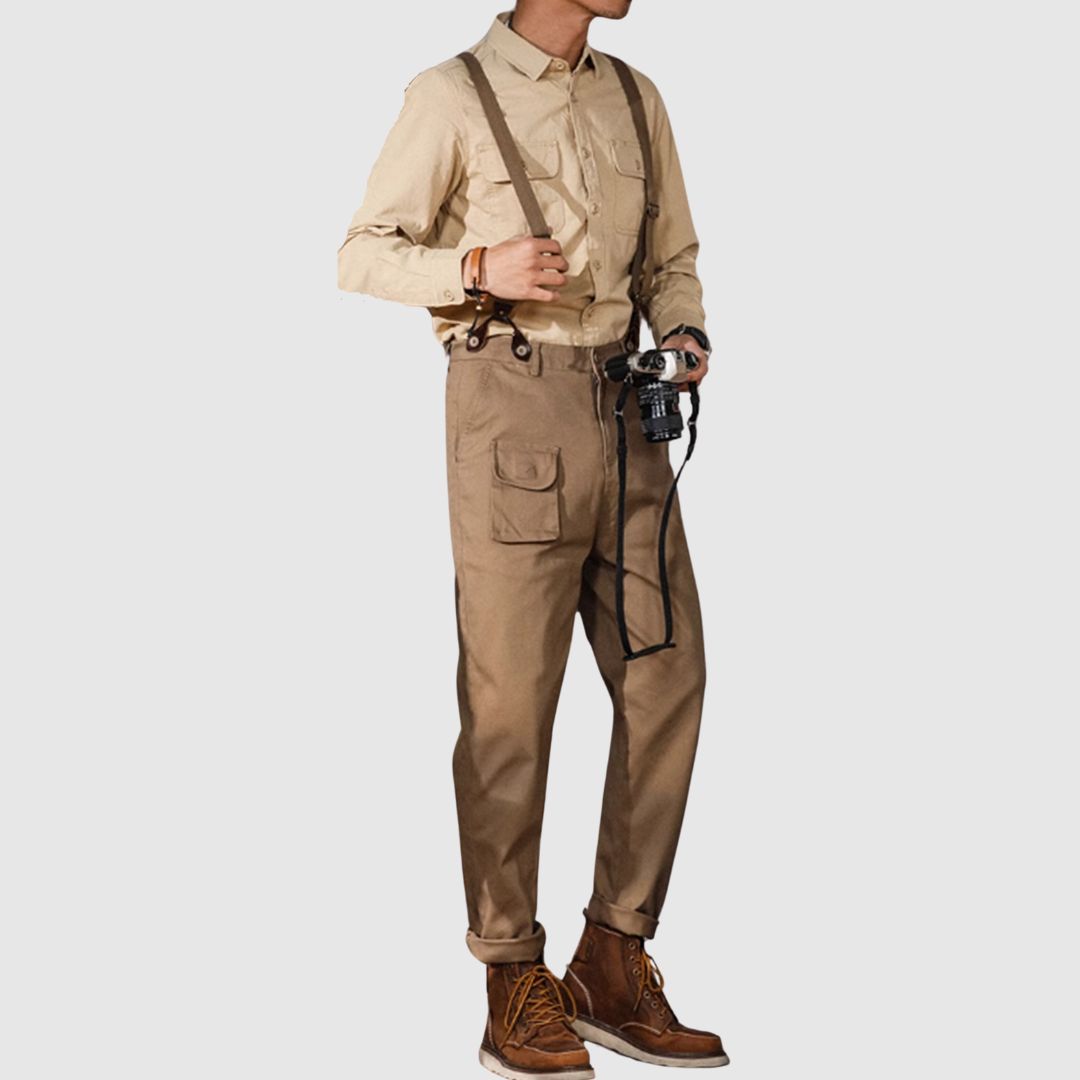 サスペンダー付きスマートパンツ HL1975