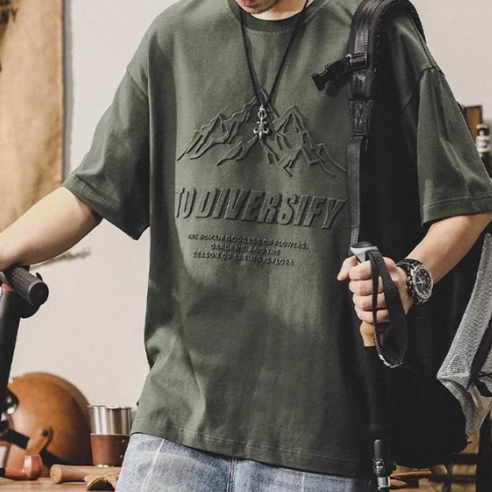 Embossed design T-shirt HL2454