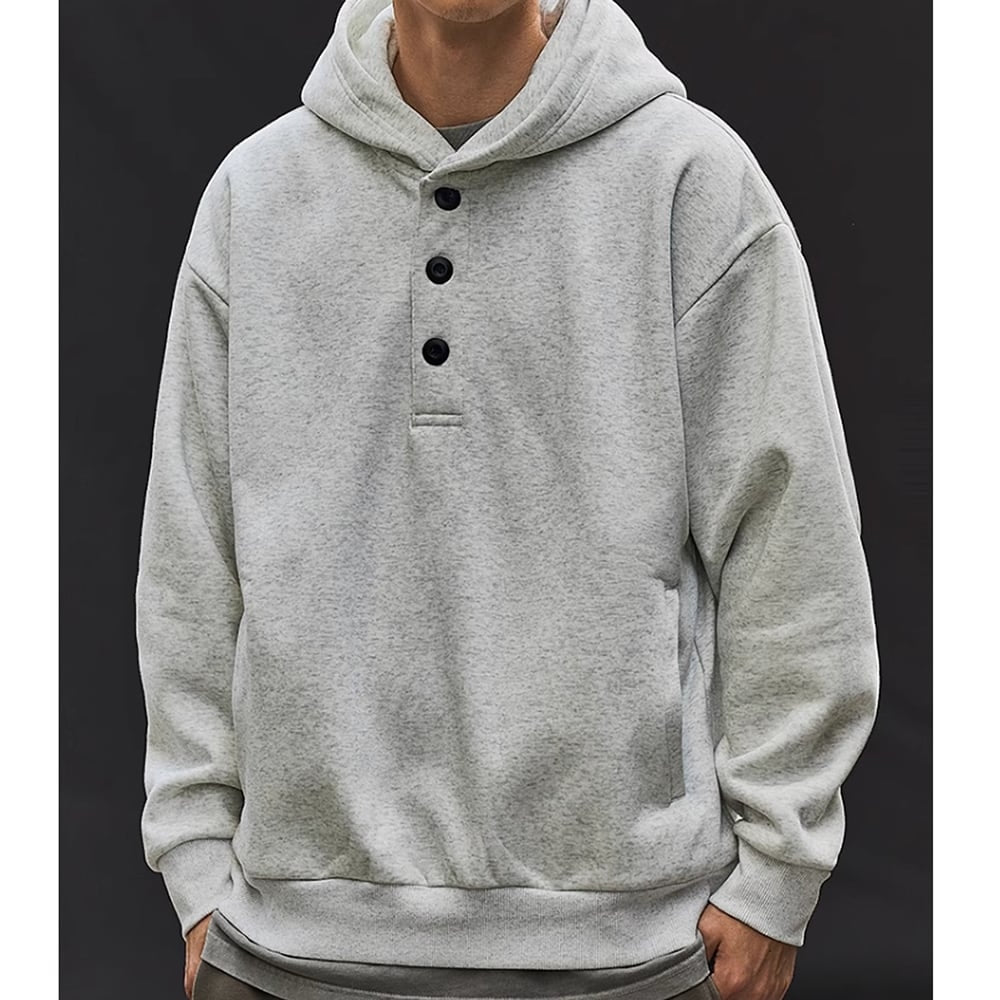 Henley neck hoodie HL2399