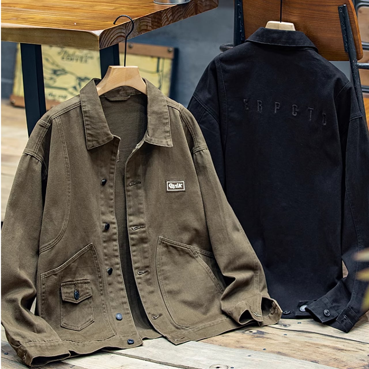 バック刺繍ワークジャケット HL1872