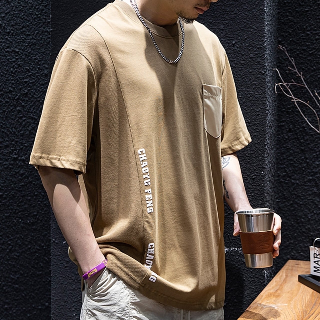 Round Neck Casual T-Shirt HL1725