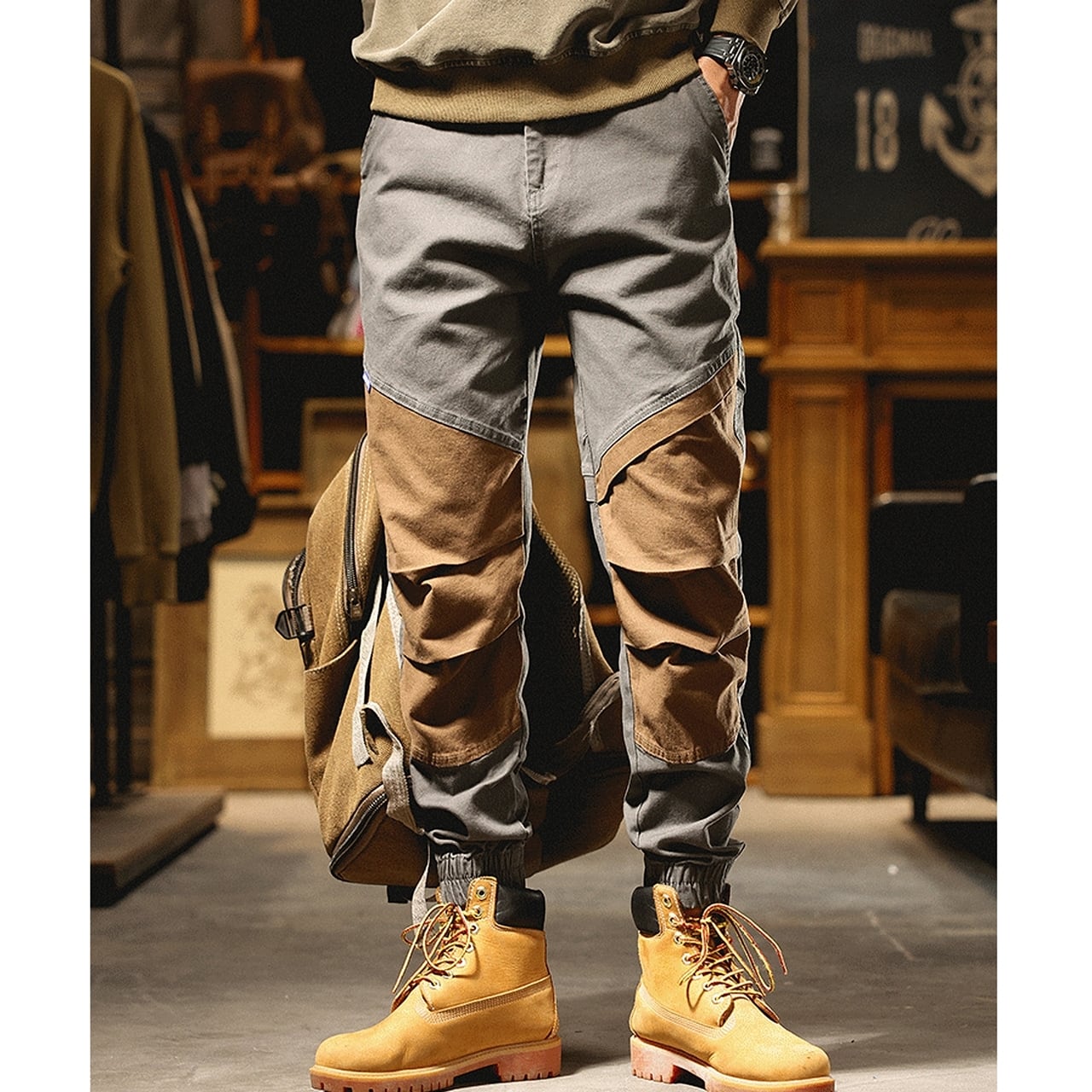 Contrast Color Jogger Pants HL1601