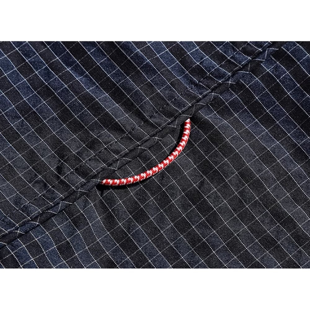 Check pattern hooded jacket HL2386