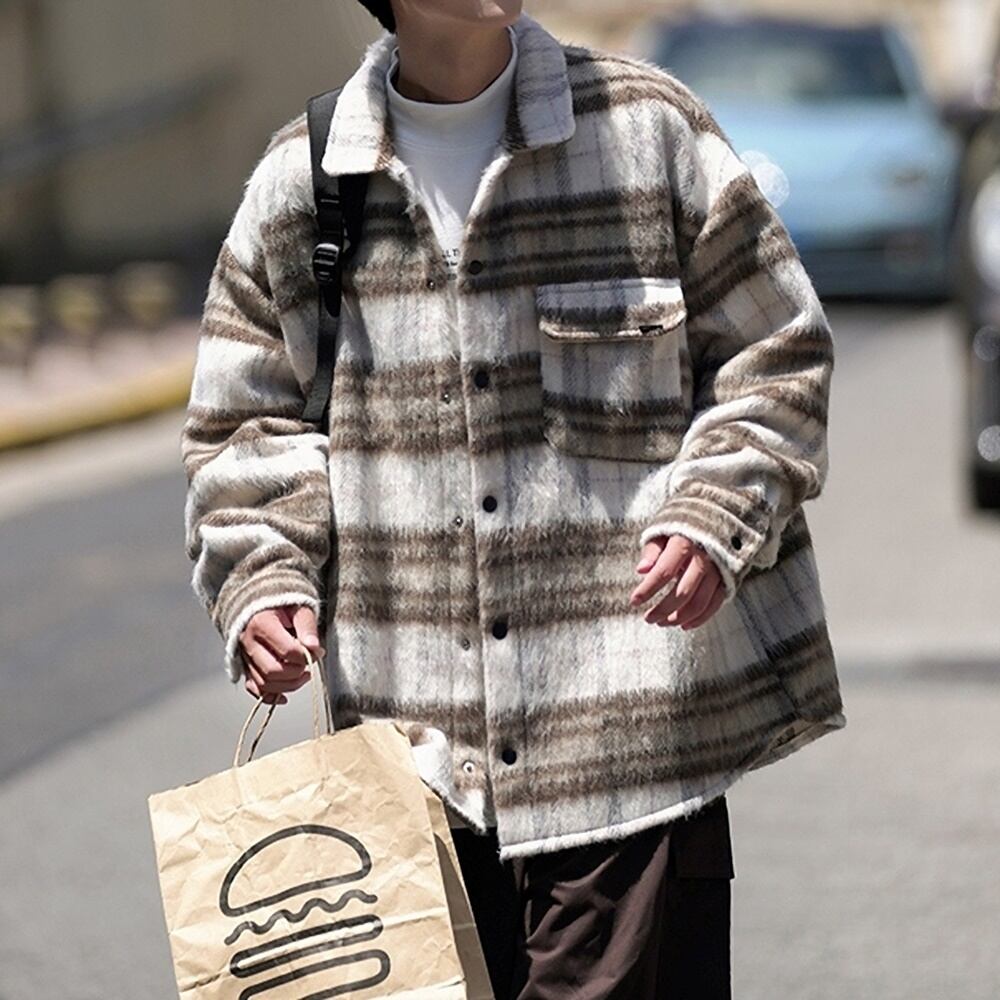 Plaid shirt jacket HL2302