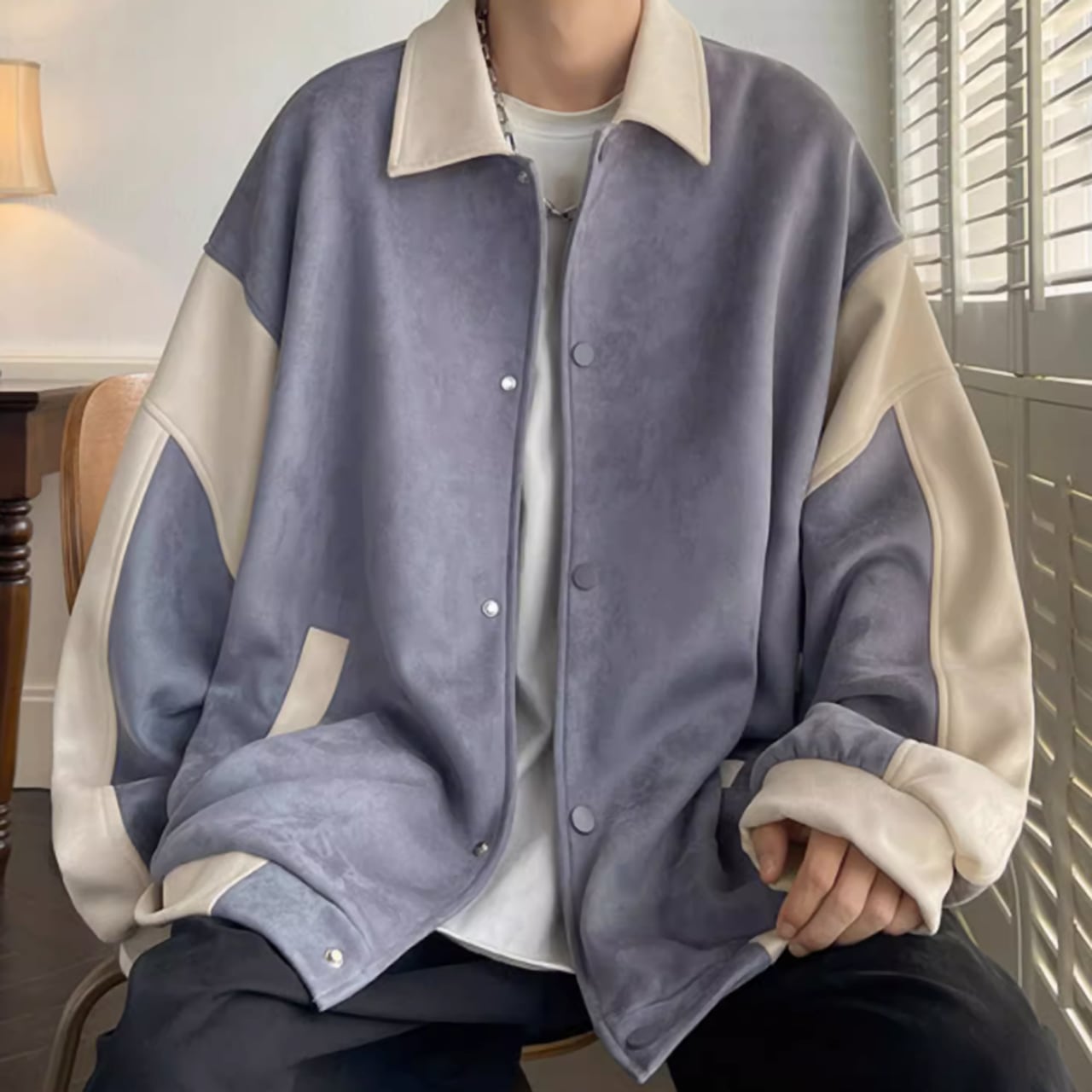 Bicolor suede jacket HL1849