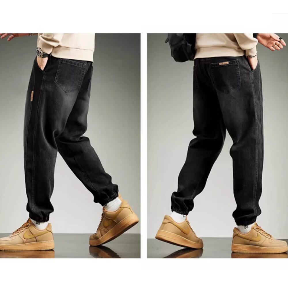 Brushed lining jogger denim pants HL2305