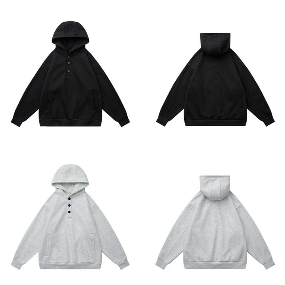 Henley neck hoodie HL2399