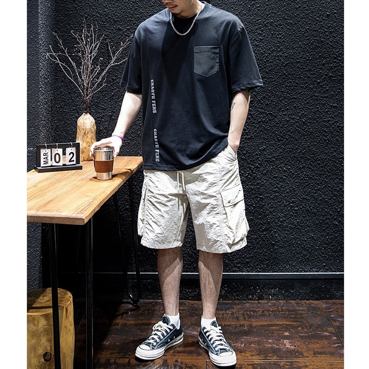 Round Neck Casual T-Shirt HL1725