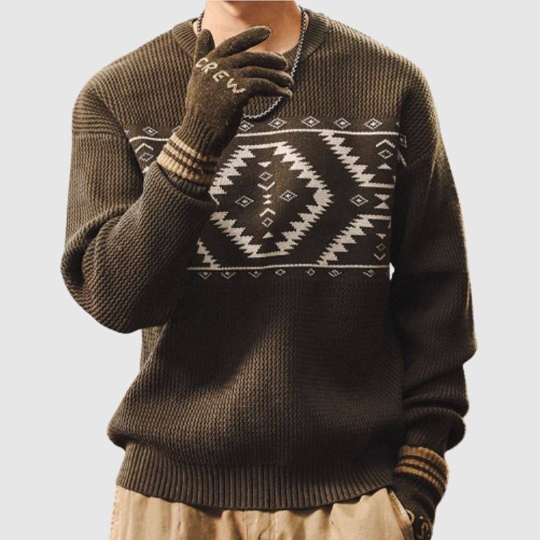 Native pattern sweater HL2401