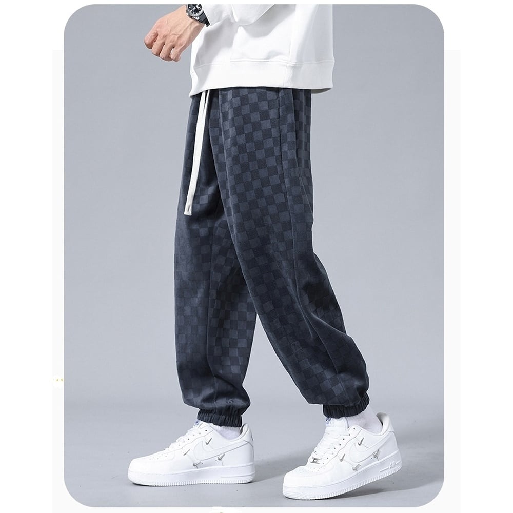 Block check sweat pants HL2296