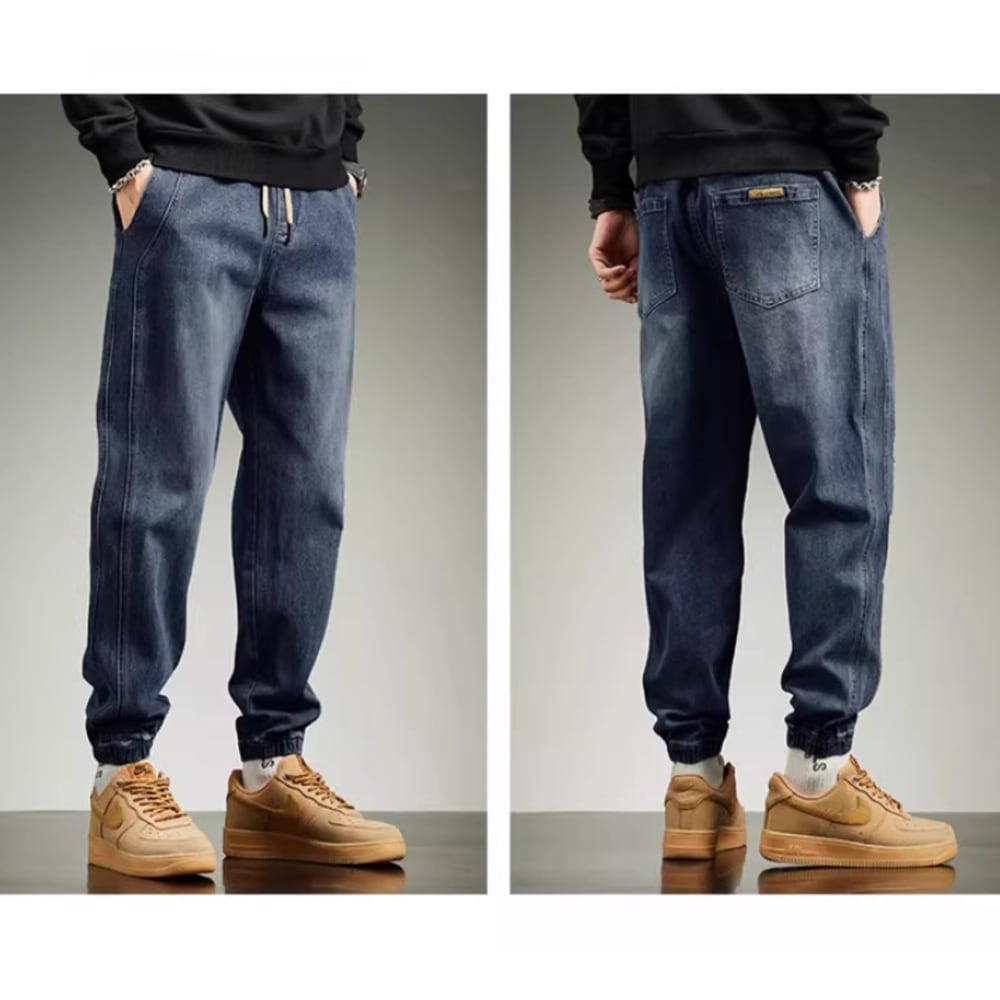 Brushed lining jogger denim pants HL2305