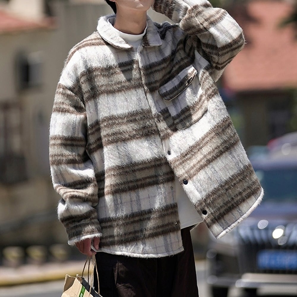 Plaid shirt jacket HL2302