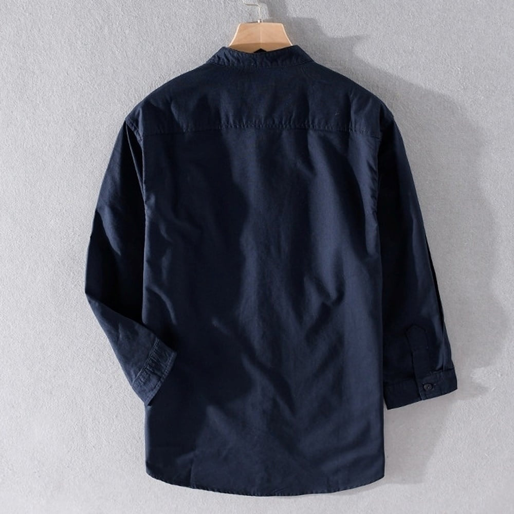 Collarless three-quarter sleeve shirt HL2353
