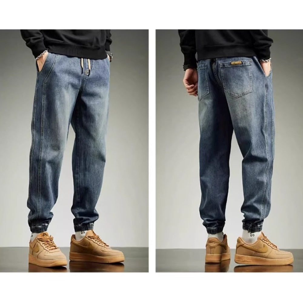 Brushed lining jogger denim pants HL2305