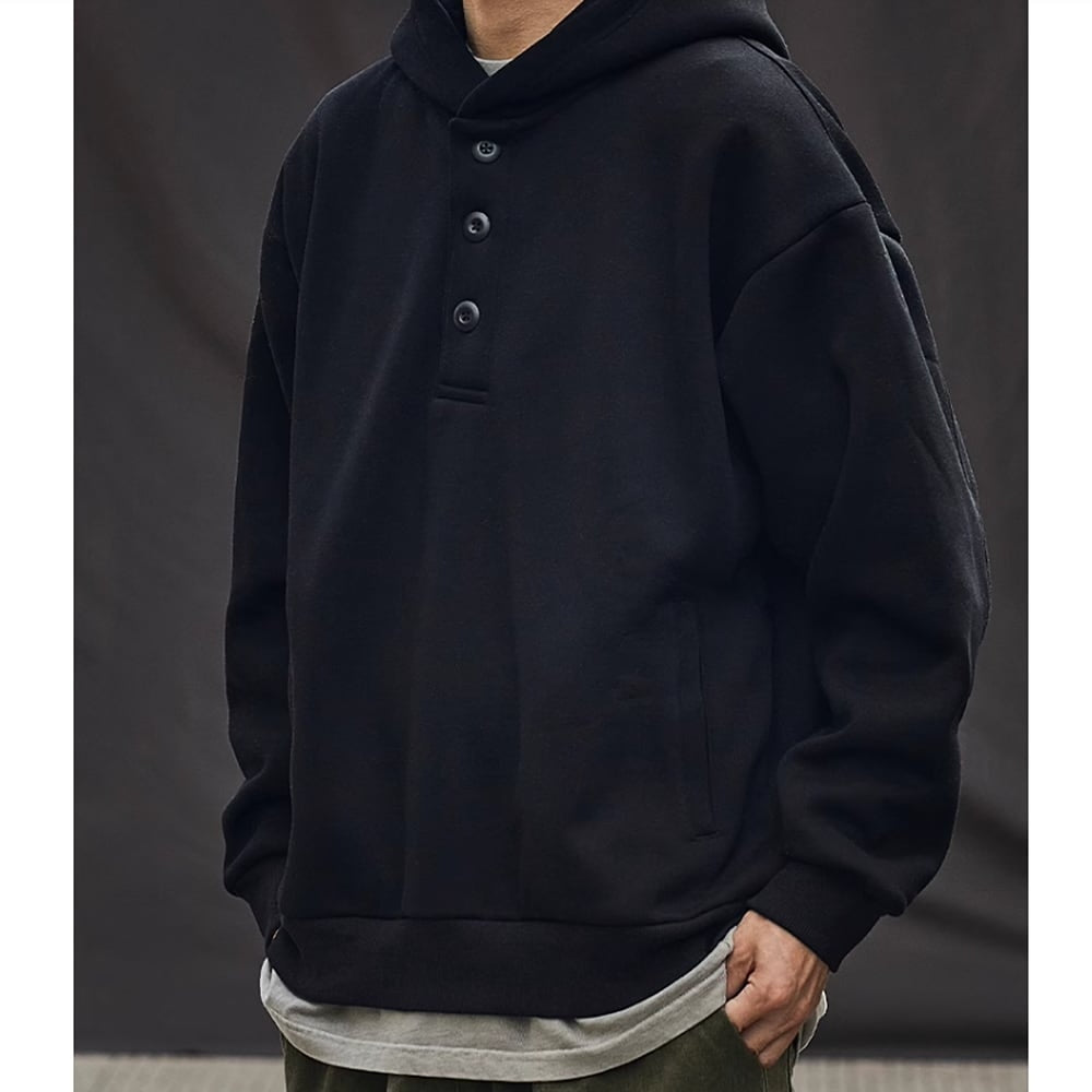 Henley neck hoodie HL2399