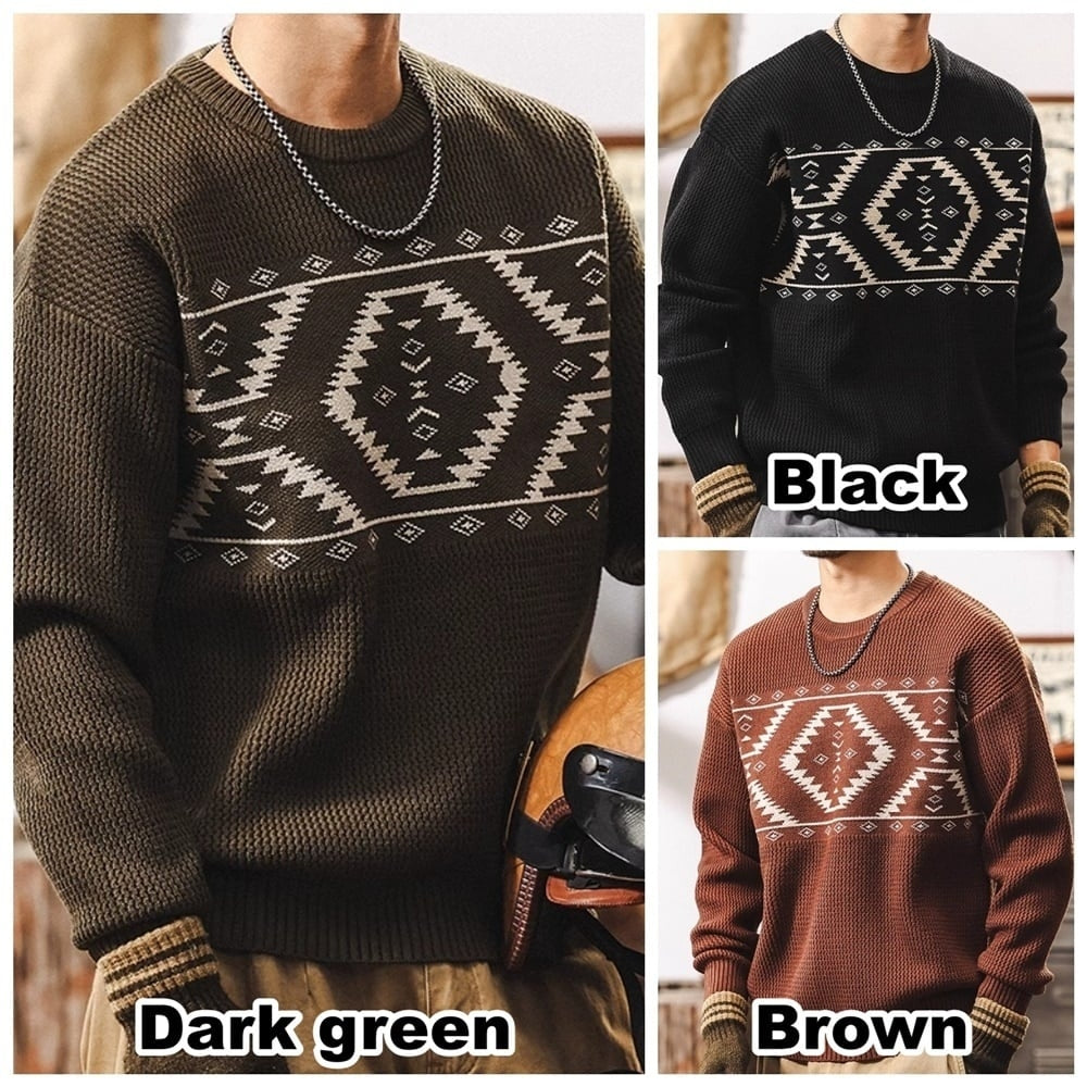 Native pattern sweater HL2401