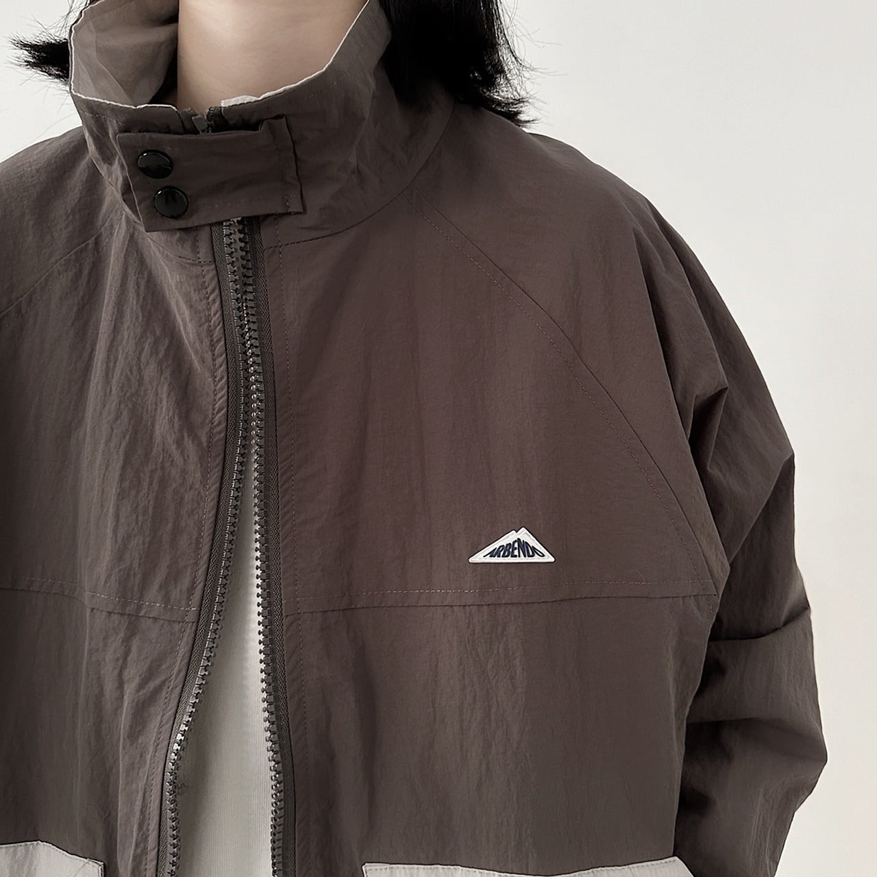 Stand collar zip up blouson HL1614